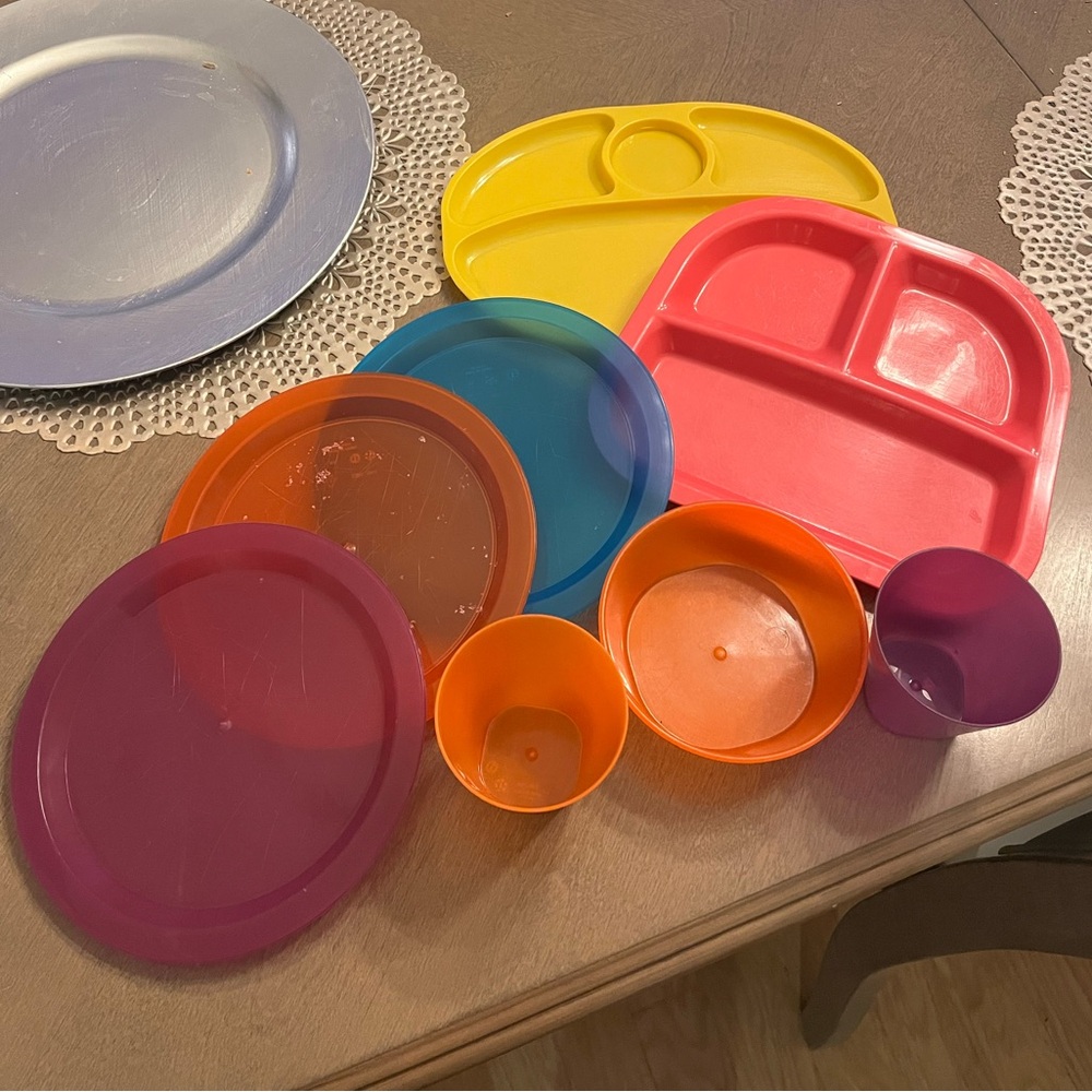 Bundle of Kid’s Children’s Cups Plates Bowls Dishes